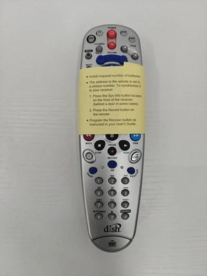 Dish Network 6.4 IR UHF PRO Remote Control Silver EchoStar DVR TV Replacement - Image 1 of 4
