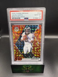2020 Panini Mosaic Jalen Hurts #222 Reactive Gold PSA 10 - Foto 1 di 2