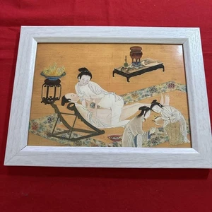 Shunga Art Print Framed 2L Size Japanese Ukiyo-e Style Lucky Charm Edo Decor - Picture 1 of 4