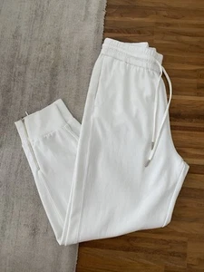 Massimo Dutti Jogpants m. Zipper Baumwolle Weiß Gr. M - Bild 1 von 4