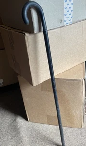 canna in legno vintage manico tondo con manico in plastica a vite 37" - Foto 1 di 11