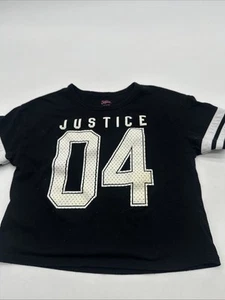 Justice T-Shirt Youth Girl Small Graphic Print Logo Glitter..#27388 - Picture 1 of 8