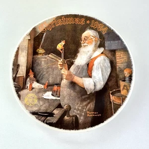 Rockwell Society Annual Christmas Plate Santa In His Workshop Fine China 1984 - Picture 1 of 1
