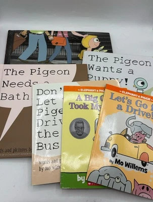 MO WILLEMS Elephant & Piggy Pigeon Knuffle Books Hardcover Softcover Lot Of 6 Foto 1 de 4