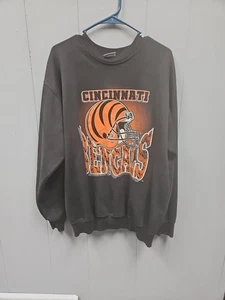 Vintage 90s Cincinnati Bengals Sweatshirt Made in USA Baggy Boxy Black Size XL - Bild 1 von 4