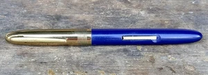 Wearever Fountain Pen Blue Chrome Cap Vtg 1950s Stainless Nib - Picture 1 of 7