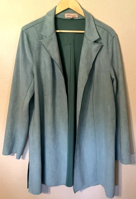 Trench coat Philosophy Open para mujer talla XL imitación cuero gamuza chaqueta azul Foto 1 de 4