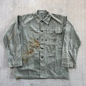 Vintage 1940s WW2 P44 Hbt USMC Herringbone Twill Utility Jacket US Marine Corp - Picture 1 of 12
