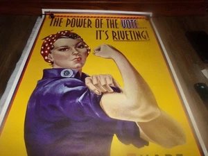 Lot 5 Hart InterCivic Vote posters Rosie the Riveter Uncle Sam Women Vote - Picture 1 of 17