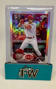 2023 Topps Chrome Spencer Steer #146 Prism Refractor RC Reds - Picture 1 of 2