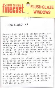 Kit de acristalamiento empotrado South Eastern Finecast SE62 Lima Clase 47 Diesel Loco 00 2ª P - Imagen 1 de 7