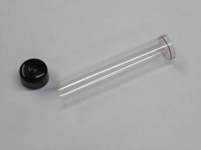 LOTE de 10 - 1" X 4-3/4" Plástico Transparente Embalaje Almacenamiento/Envío Tubo y Tapa Foto 1 de 4