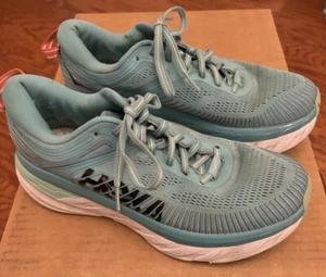 Hoka One One Womens Bondi 7 1110519 BFBG Blue Running Shoes Sneakers Size 8 - Picture 1 of 6