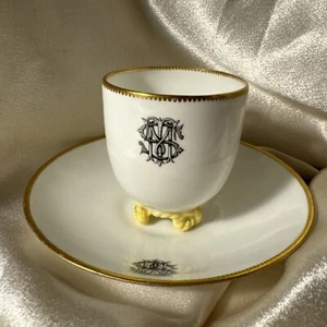 Seltene braune Westhead & Moore Porzellan Tasse & Untertasse Seilgriff & Füße Lesen - Bild 1 von 24