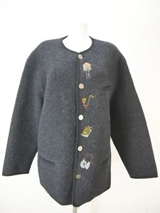 Giesswein Austria schwarz mit Stickerei fesche Herren Walk und Lodenjacken Gr.54 - Bild 1 von 7