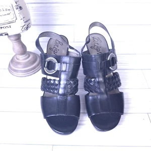 Brighton Black Leather Shoe Sandal Dressier Casual Stylish Heeled Shoe Size 8.5 - Picture 1 of 12