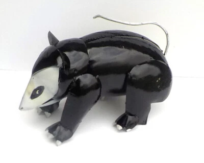 METAL ART  OPOSSUM SCULPTURE 8" LONG X 5 1/2" TALL YARD ART ANIMAL POSSUM FIGURE - Image 1 of 4