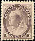 Canada comme neuf H F+ 10c Scott #83 1898 Queen Victoria numéro d'émission timbre
