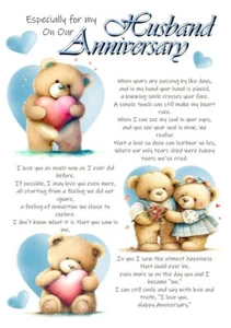 To My Darling Husband On Our Anniversary große A4 Karte Liebe Hochzeitstag - Bild 1 von 4