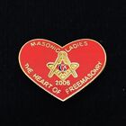 Masonic Ladies The Heart of Freemasonry Lapel Pin Badge Enamel 2006 • VGUC‼