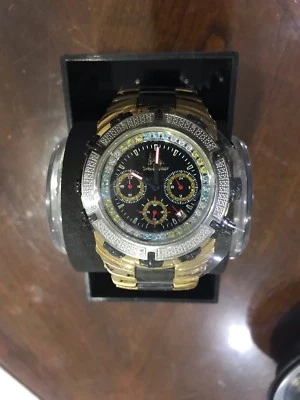 NUEVO Reloj Techno Master TM-2115 Hombre 1/2 CTS Blanco Amarillo y Azul Diamante   Foto 1 de 4