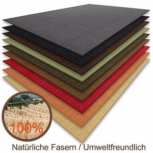 Floordirekt 100 % reines Sisal Teppich in verschiedenen Farben 100 x 100 cm