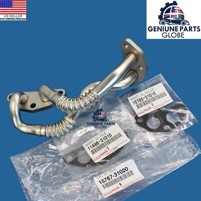 GENUINE TOYOTA HIGHLANDER SIENNA VENZA RX350 RX450h OIL COOLER PIPE W/GASKETS - Image 1 of 3
