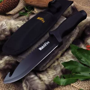 Messer mit fester Klinge | 10,75" schwarz Watchfire Guthook Jagd Enthäutung Camp 210920 - Bild 1 von 12