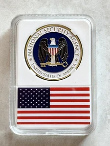 National Security Agency NSA Challenge Coin With American Flag Case - Bild 1 von 6