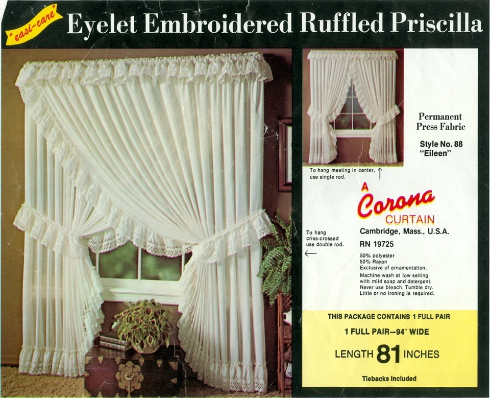 Nuevo par de cortinas beige priscilla con volantes con ojales anchos 94 EE. UU. ESPECIAL $139,93 Foto 1 de 1