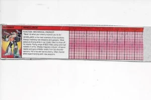 Transformers Original G1 1984 Wheeljack Tech Spec - Picture 1 of 1