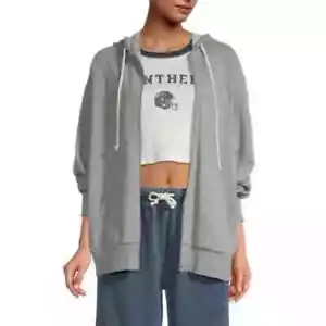 Arizona Women's Sweatshirt Hoodie Long Sleeve Zipper Draw String XXL Gray C1000 - Picture 1 of 5