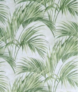 Floral tropical Contemporary cream ivory green palm leaves textured wallpaper 3D - Picture 1 of 12