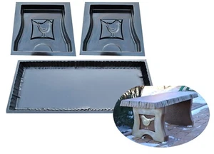 Concrete mold Bench sold set 3 pcs garden benches top bench long 40" 2 legs B04 - Picture 1 of 11