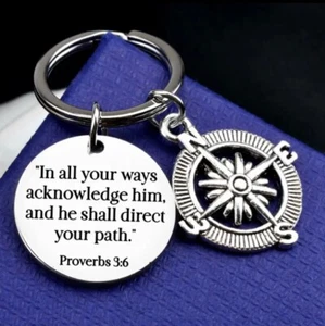 Keyring - Proverbs 3:6 Bible Inspirational Keyring - Picture 1 of 2