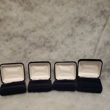Lot Of 4 Flocked Ring Boxes Blue