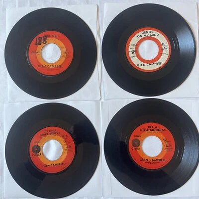 GLEN CAMPBELL 45's: Try a little kindness, Gentle on my Mind, True grit, CAPITOL - Image 1 of 4