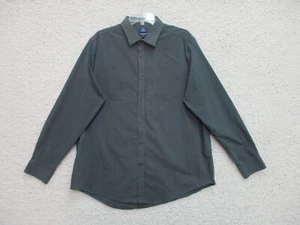 George Button Up Shirt Extra Large Adult Dark Gray Pocket Striped Classic Mens - Picture 1 of 8