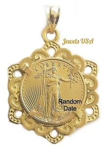 1/10 Oz. American Liberty gold coin pendant, American eagle gold coin pendant - Picture 1 of 2
