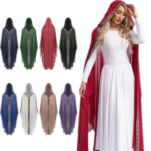 Women Muslim Abaya Chiffon Kaftan Long Robes Hooded Open Front Cardigan Cover-up - Picture 1 of 93