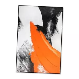 Modern Abstract Wall Art Canvas Print: Orange Large Pictures 24"x36" Orange 2 - Picture 1 of 7