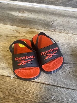 Reebok Slide Sandals Slingback Strap Toddler  Size 5 Red Black Unisex Boy Girl - Image 1 of 4
