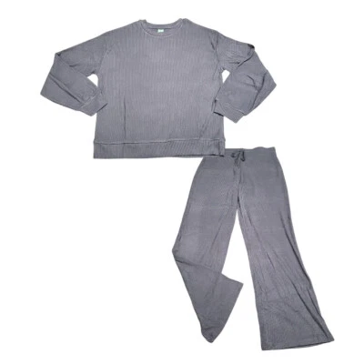 Honeydew 女式日常舒适休闲套装中号灰色上衣带裤子 — 第 1/4 张图片