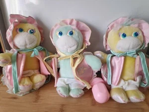Lot de 3 peluches Tottles avec leurs couffins couches vintage Mattel 1988 - Imagen 1 de 12