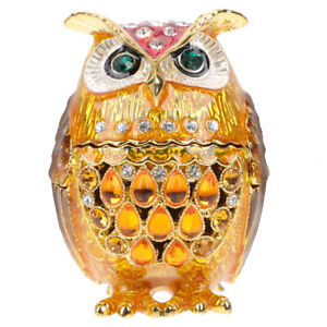  Red Alloy Owl Jewelry Box Candy Containers for Gifts Car Mount
