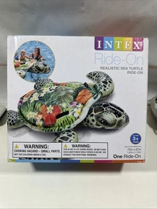 Intex 57555EP 75 inch Realistic Sea Turtle Swimming Pool Inflatable Ride On - Picture 1 of 4
