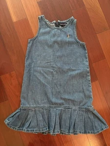 Ralph Laurent Denim 6 Ruffle Sleeveless Dress Girl's - Picture 1 of 7