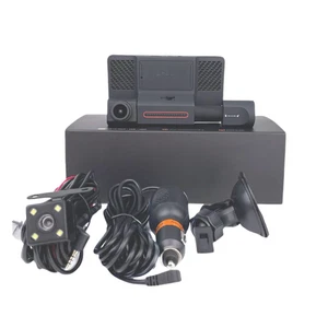 "3 Lens 4K Car Dash Cam with Night Vision + 32GB Card | Wide Angle & Loop Record - Picture 1 of 7