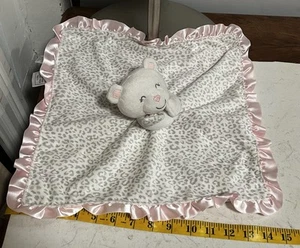 Carters Pink Lovey Plush White Bear Security Blanket Satin Trim 14"x14" Soft - Picture 1 of 4