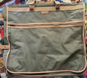 Samsonite Carribean Soul Vtg Garment Bag, Green Canvas withHanging Hook - Picture 1 of 12